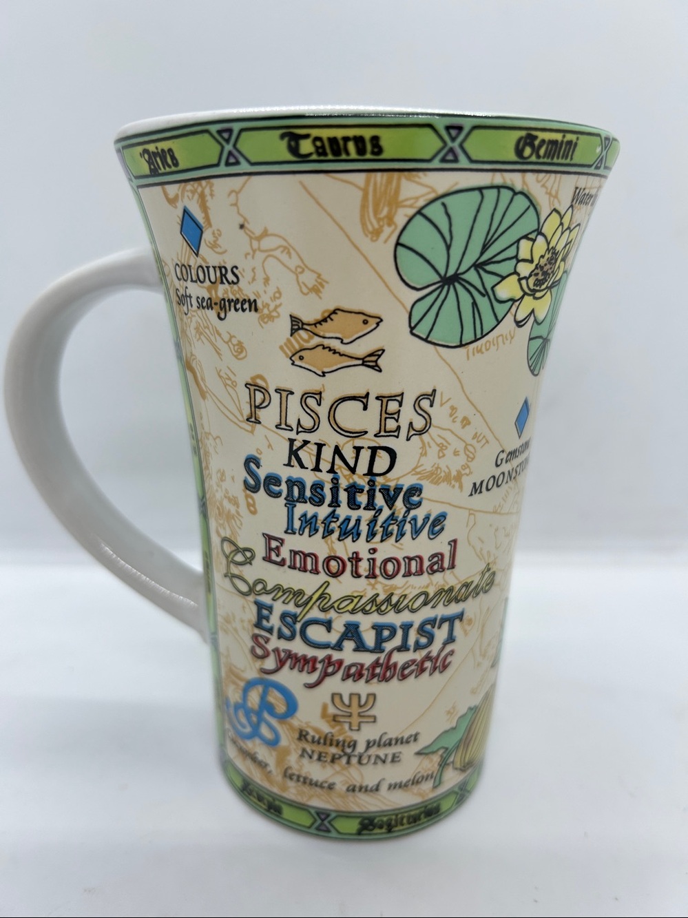 Pisces Astrology Zodiac Sign Ceramic Coffee Mug February 19 / March 20 - Picture 2 of 11